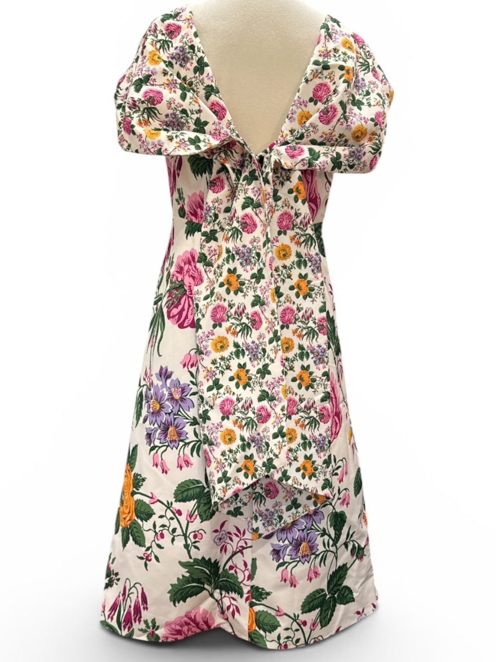 Carolina Herrera Draped Off Shoulder A Line Midi Dress #623 - Picture 7 of 9